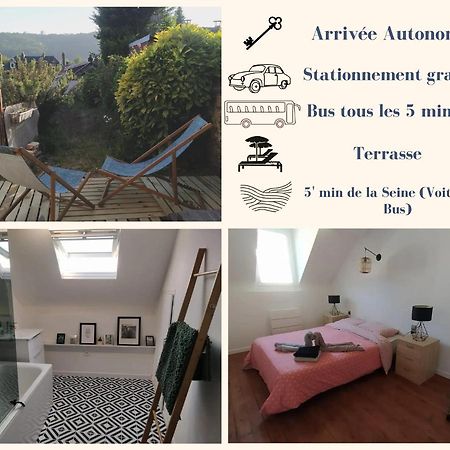 דירות Deville-les-Rouen Le Nid Normand Avec Terrasse - Stationnement Facile Et Gratuit - 5 Min Seine מראה חיצוני תמונה